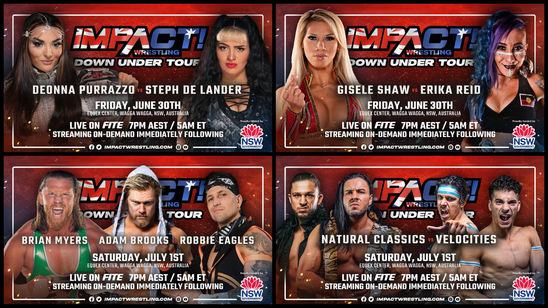 Top Australian Talent Set for Action This Friday and Saturday at the IMPACT Wrestling Down Under Tour