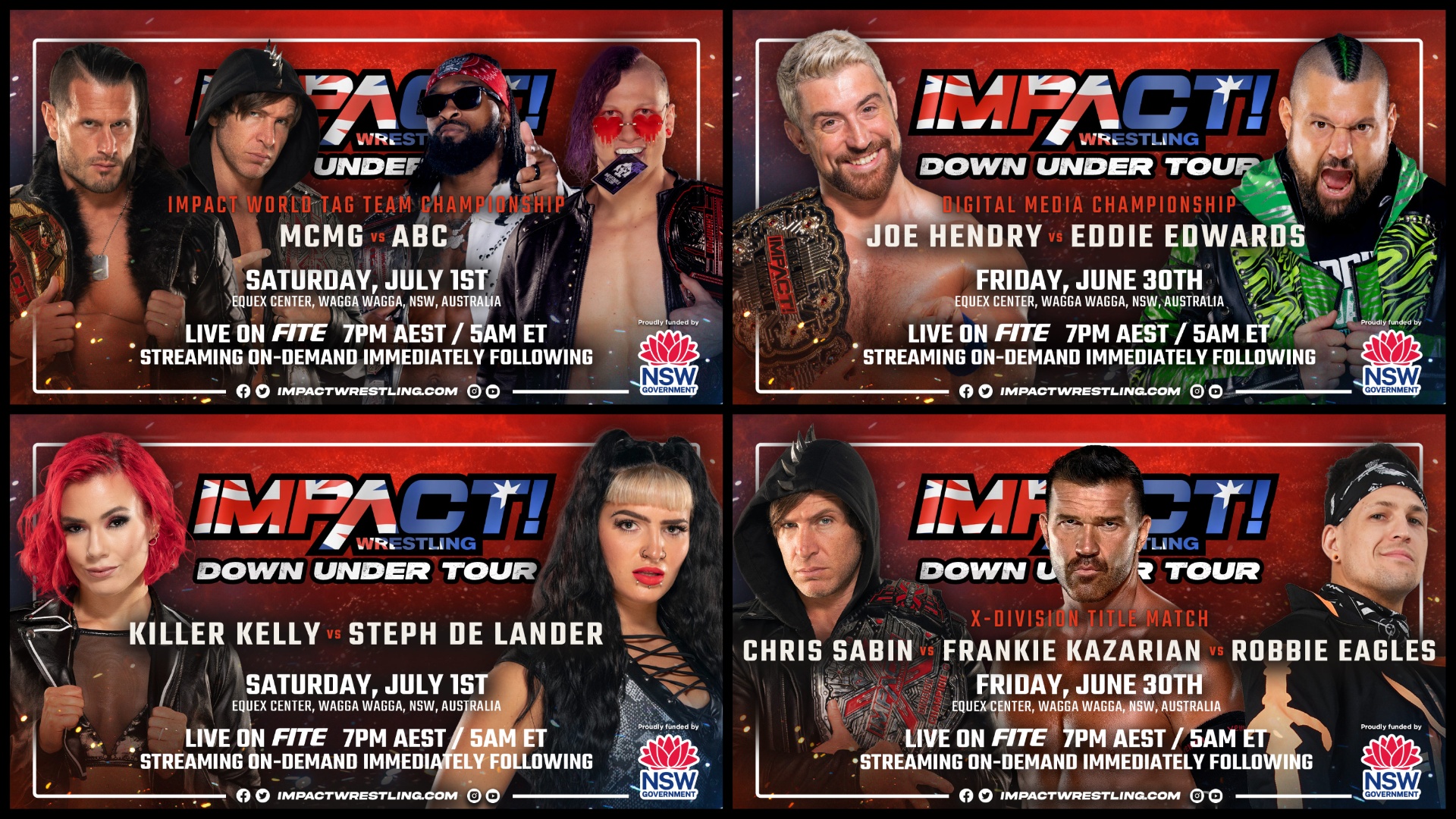 More Championship Matches and Adrenaline-Pumping Action Now Official for the IMPACT Wrestling Down Under Tour